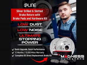 Jeep Renegade Brake Kit - Front + Rear - R1 Concepts - Ceramic Brake Pads - eLINE Drilled + Slotted Rotors Jeep Renegade Brake Kit - Front + Rear - R1 Concepts - Ceramic Brake Pads - eLINE Drilled + Slotted Rotors